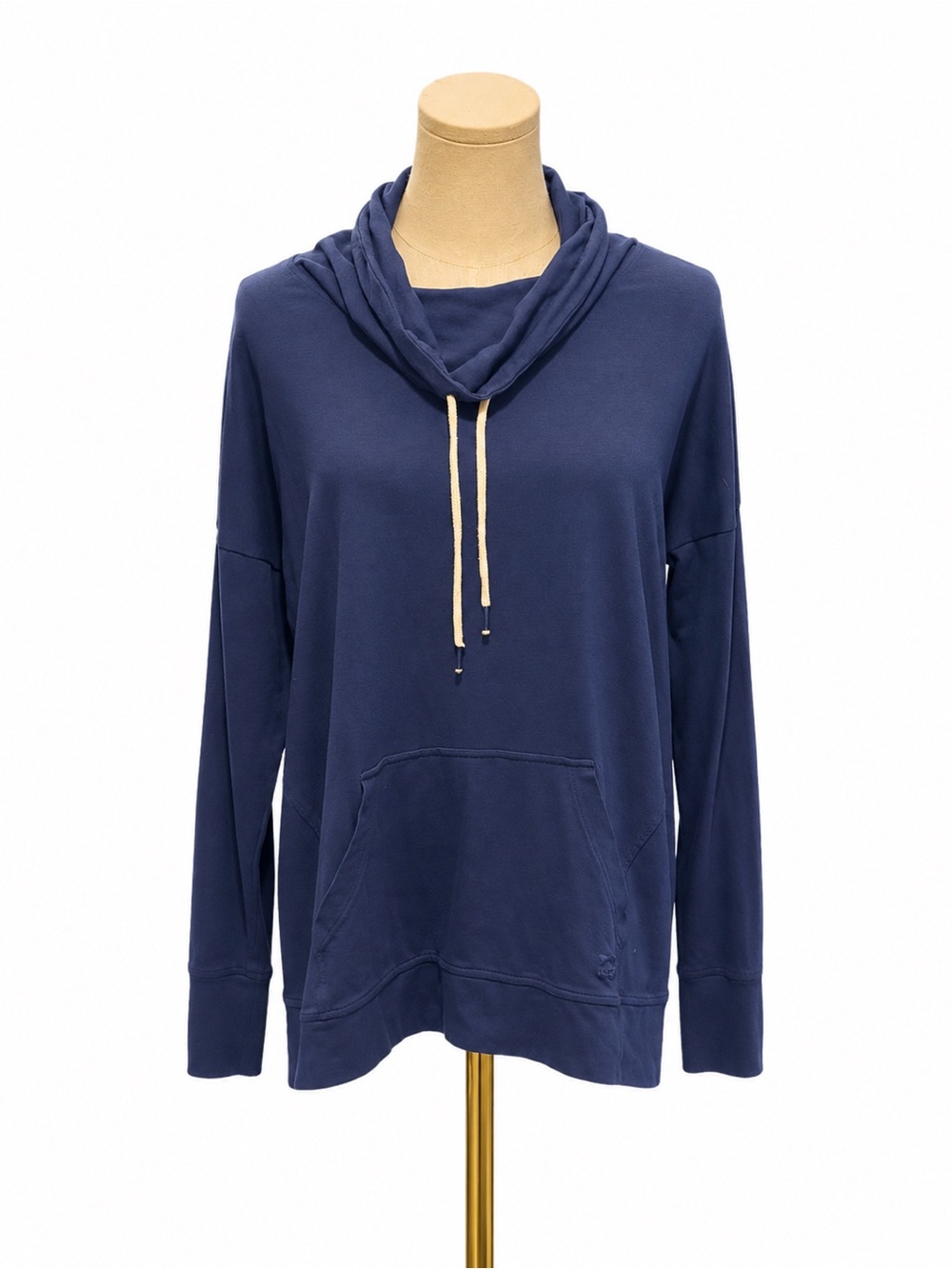 Southern Tide Navy Cowl Neck Pullover Pima Cotton Modal Size L